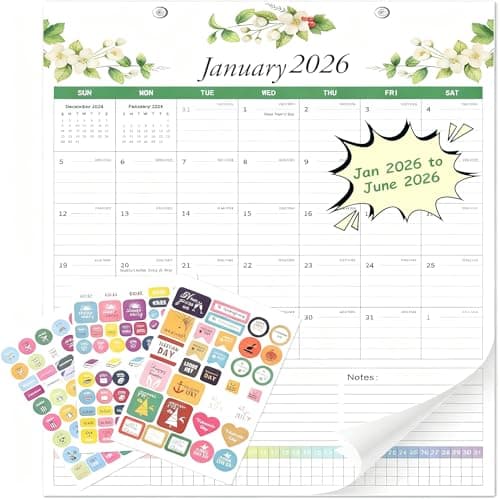 2025 Desk Calendar, Wall Calendar 2025, 3 IN 1 Desk Calendar 17'' x 12'', January 2025 to June 2026, with Rope and Magnet, Can be Attached to the Refrigerator and Hung on the Wall