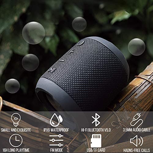 Bluetooth Speakers, 20W Portable Speaker Loud Stereo Sound, Rich Bass IPX6 Waterproof, 16 Hour Playtime, Built-in Mic, Wireless Speaker with TF, AUX, FM for Shower, Pool, Party, Travel, Outdoors 5