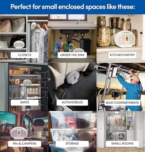 Eva-Dry E-500 Renewable Dehumidifier 2-Pack (6–8 oz Capacity Each), White – Ideal for Closets, Bathrooms, Safes, Boats, and RVs 5