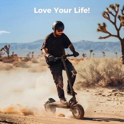 iScooter Electric Scooter, 1000W E Scooter, 50 Miles Long Range & 38 MPH Top Speed, 10" Off-Road Vacuum Tire Scooter for Adults with Turn Signals, Double Braking Systems, APP and Storage Bag 6