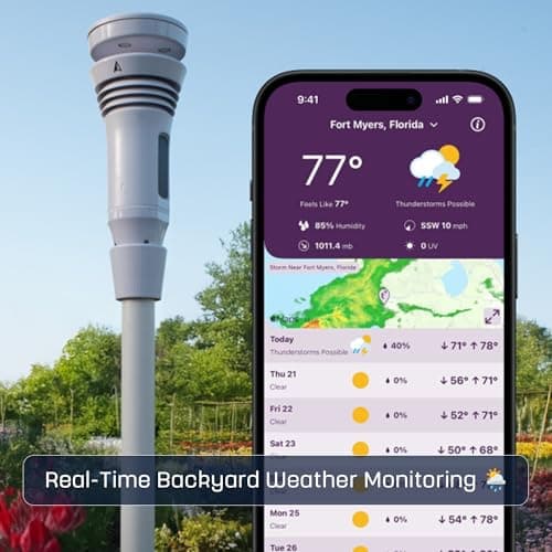 Tempest Weather Station with Built-in Wind Meter, Rain Gauge, and Accurate Weather Forecasts, Wireless, App and Alexa Enabled 6