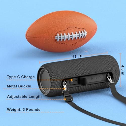 Passau Portable Bluetooth Speakers Loud 40W Peak Stereo Sound, Passive Radiators-Deep Bass, All Day Playtime, Adjustable Strap, BT5.3, IPX5 Wireless Speaker RGB Lights for Indoor Outdoor 8