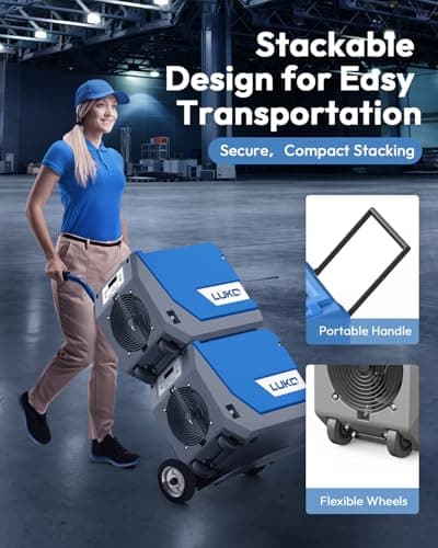 LUKO 180 Pint Commercial Dehumidifier with Pump & Drain, Rotational Molded Portable Industrial Dehumidifier for Basement and Spaces up to 7500 sq ft 5