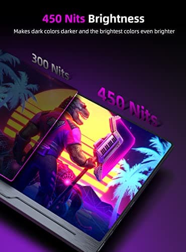 UPERFECT Truely 4K Computer Monitor, 15.6" UHD FreeSync 100% AdobeRGB 450 Nits Brightness HDR IPS Speaker Eye Care Game Display 2 Type-C Full HDMI for Laptop Phone, VESA & Smart Case 6