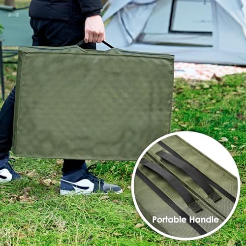 EHEYCIGA Foldable Waterproof Dog Beds for Large Dogs - Outdoor Orthopedic Dog Bed with Washable Removable Cover, Pet Bed Mattress with Handle, Olive Green, 36 x 27 x 3.5 inches 6