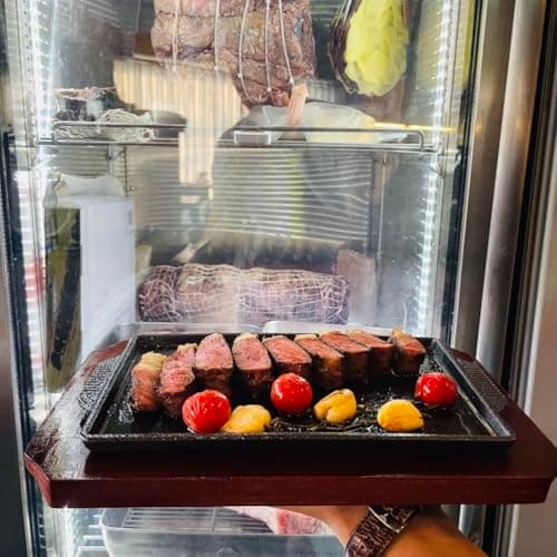 FJPTFENG Cast Iron Steak Plate, Grill Pans, Sizzle Griddle with Wooden Base, Steak Pan, Griddle Grill Pan with handles (Plate with Base 6.7" x 4.4") 9