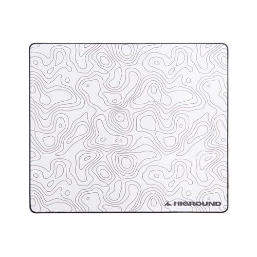 Higround SNOWSTONE Large Topograph Gaming Mousepad, Cool Medium Speed Desk Mousepad, Computer Mouse Mat, Flat Stitched Edge, Full Range of Motion, Non-Slip Rubber Base, Perfect for Gamers & Office Use