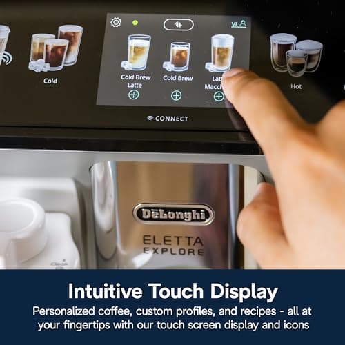 De'Longhi Eletta Explore Espresso Machine with Cold Brew, Hot & Cold Milk Frother - 50+ Recipes, Built in Grinder, User Profiles, Smartphone Compatible with Bean Adapt Technology for Ideal Extraction 5