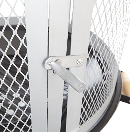 Fire Sense 01471 Fire Pit Bessemer Rolling Patio Fireplace Wooden Bonfire Porcelain Enamel Wood Burning with Wheels & Handle Grip for Outdoor Entertaining - Black & Silver - 28" 9