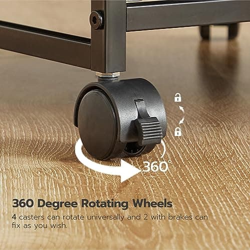 HOOBRO 2 Drawer Mobile File Cabinet, Rolling Printer Stand, Vertical Filing Cabinet, Office Drawers, Filing Cart for Home Office, A4/Letter Size, Nonwovens Drawer, Black and Rustic Brown BFK20WJ01 8