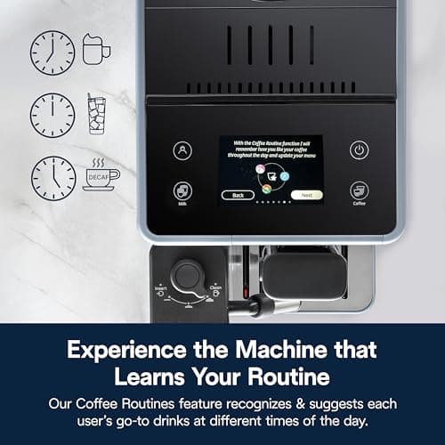 De'Longhi Rivelia Automatic Espresso Machine, Grinder & Frother, Easy Bean Switching, Pebble Gray 10