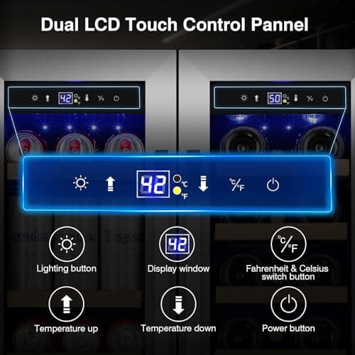 Wine and Beverage Refrigerator Upgraded, 24 Inch Beverage Refrigerator Cooler Dual Zone with Glass Door, Under Counter or Freestanding Beverage Fridge with Large Capacity, Advanced Cooling System 5