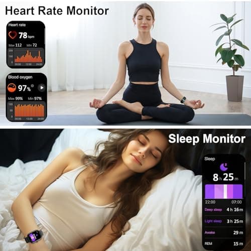 Smart Watch, 1.91"Smartwatch for Men Women (Answer/Make Call), Fitness Tracker with 100+ Sport Modes, IP68 Waterproof, Heart Rate/Sleep Monitor, Spo2, Pedometer, Activity Tracker for Android iOS 5