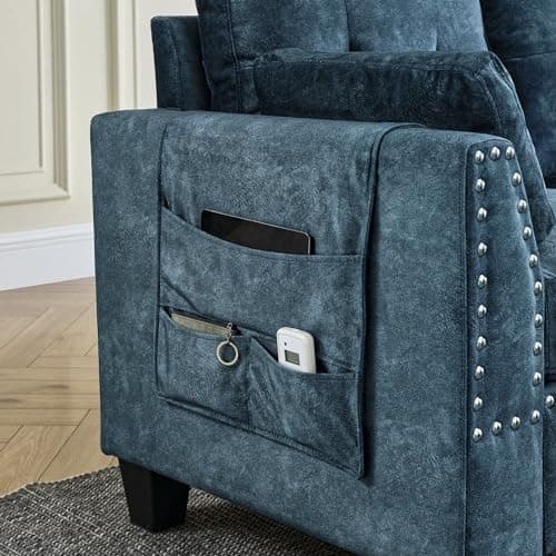 UBGO Modular Sofa Set for Living Room,Sectional Sofa & Couches,4-Seat Sectional Sofa with Reversible Chaise L Shaped Sofa Couch Furniture Sets Sectional Couch with Storage Ottoman-Blue 9