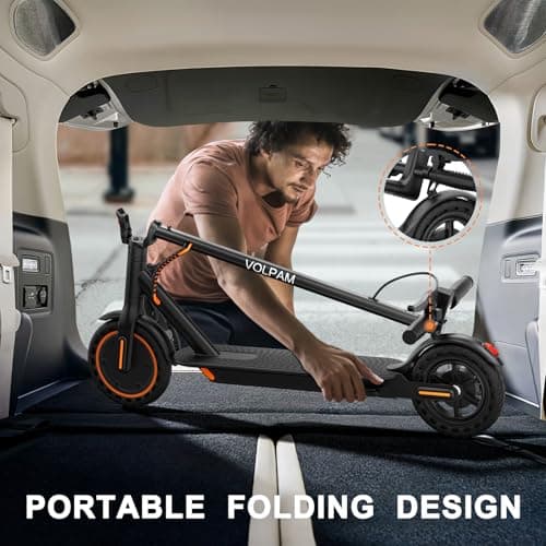 VOLPAM Electric Scooter, 350W/500W Powerful Motor, 8.5"/10" Solid Tires, 19/21Mph, 28/23/21/16 Miles Max Range, Dual Braking 6