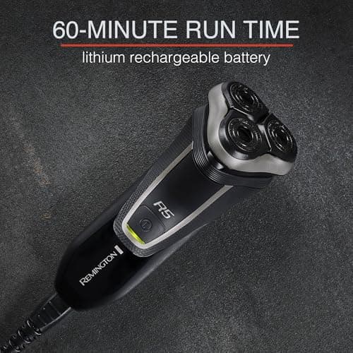 Remington R5 Style Series Rotary Shaver for Men, Smooth Glide for Sensitive Skin Comfort, Waterproof Rechargeable Electric Razor with Graphite Coating and Contour Technology 6