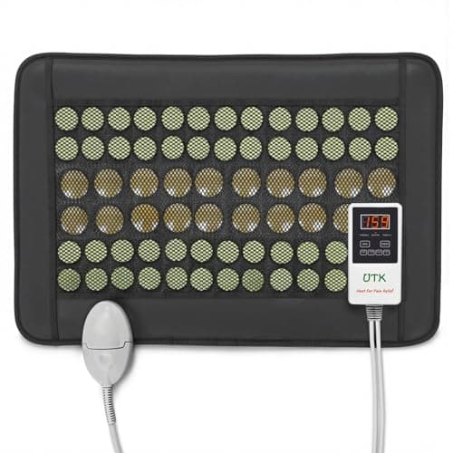UTK Heating Pad for Back, 5X Deeper Back Pain Relief, Far Infrared Heating Pad with Natural Jade, FSA-HSA Eligible, Hotter to 159℉, 4H Auto Off, Travel Bag, Memory Function, 23.5"×16", Gifts for Women