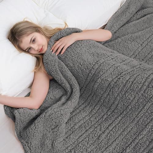 Eydna Electric Heated Blanket Full Size 72"×84" with 9 Heating Levels & 1-10Hs Auto Off，Double Sided Plush Sherpa, Energy Efficient, Machine Washable, for Couch & Bed, Light Gray