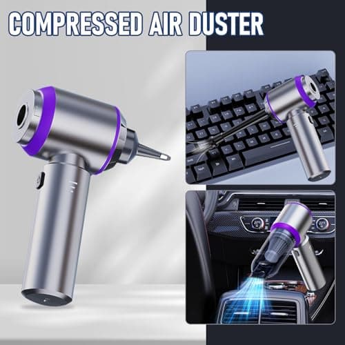houscly Car Vacuum Portable Cordless 20000PA High Power 4-in-1 Compressed Air Duster & Air Blower & Pump Hand Held Vacuum with Brushless Motor for Car, Home, Office,Camping Ideal Gifts for Men & Women 6
