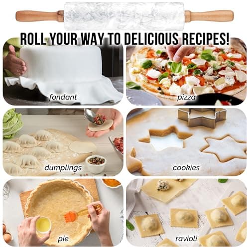 Zulay Kitchen 17-Inch Marble Rolling Pin With Stand - Polished Marble Rolling Pins For Baking With Long Beechwood Handle - Non-stick Roller Pin For Baking Pastries, Bread & Pizza 8