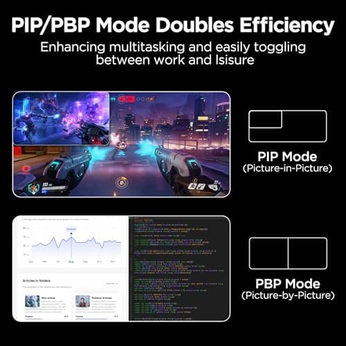 KOORUI 34-inch Curved Ultrawide WQHD 3440×1440 Gaming Monitor, 180Hz 1000R- PIP/PBP, 1ms(MPRT), HDR400, DCI-P3 95%, FreeSync Premium, 1 x DP 1.4 & 2 x HDMI 2.0, Tilt Height Swivel Adjustment, 34E6UC 5