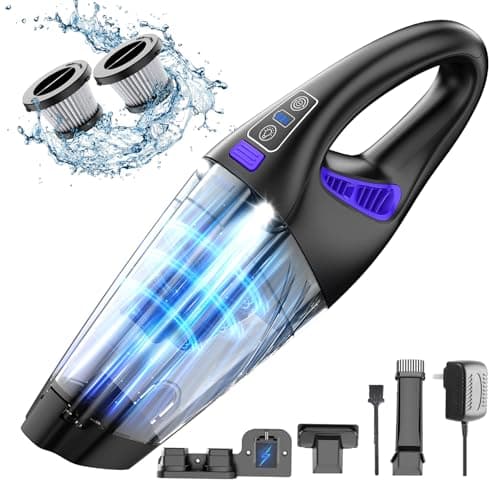 Handheld Car Vacuum Cordless, 18000Pa 160W Car Vacuum Cleaner with LED Screen,30Min Powerful Hand Held Vacuum Cordless Portable Vacuum Cleaner for Home Lightweight LED Light Fast Charge Multi-Nozzles