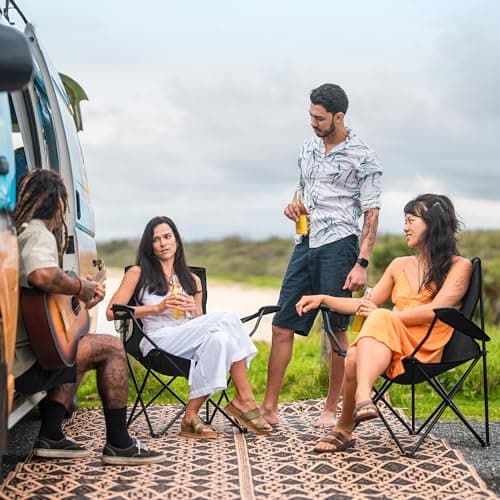 Canpsky 2 Pack Portable Camping Chairs Folding Lawn Chair Outdoor Lightweight Beach Chair with Cup Holder & Carry Bag for Outside Sports, Fishing, Hiking, Travel, Picnic, Backyard (Black-Dark) 7