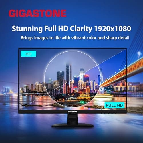 Gigastone 24 inch IPS LED Back Light Monitor 2-Pack 75Hz FHD 1920 x 1080, 178° Wide View Frameless, Dual Monitor, 5ms, Built-in Speakers, Eye Care Technology, Ergonomic Tilt VESA Mount, HDMI VGA 5