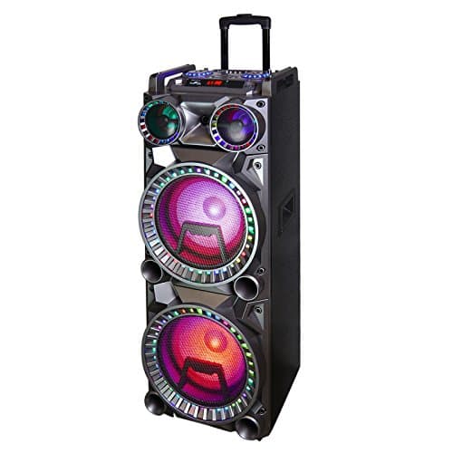 Befree Sound Dual 10 Inch Subwoofer Bluetooth Portable Party Speaker with Sound Reactive Party Lights, USB/SD Input, Rechargeable Battery, Remote Control and 2 Wireless Microphones 6