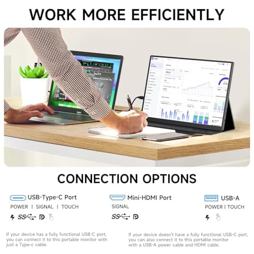AYY 16" 2.5K 120Hz Portable Monitor, 2560x1600 HDR IPS Display, QHD 100% sRGB, USB-C & HDMI, Eye Care External Second Screen, for Laptop/PC/Phone/PS4/5/Xbox/Switch 9