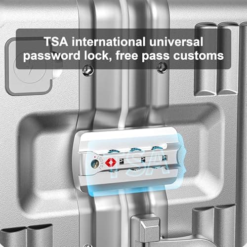 AIWEINY Zipperless Luggage, 22.4" x 15.4" x 9.4" Aviation Certified, Polycarbonate Aluminum Hardshell, Expandable Carry-On Luggage with Spinner Wheels, Hardshell Luggage, 20 Inch Cabin 6