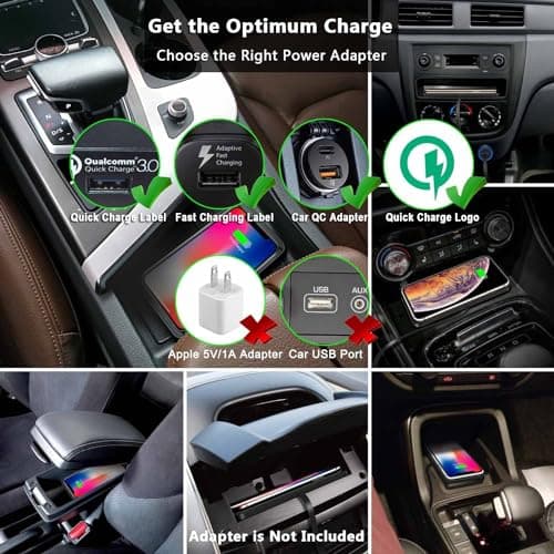Wireless Charging Pad Qi Fast Charge Mat QC 3.0 Car Charger Adapter Kit for iPhone 15 14 13 11 Pro Max 8 Plus X XR Xs Moto Google LG Samsung Note 20 Galaxy Buds S20 S21 S22 S23 S24 S25 Android Phones 8