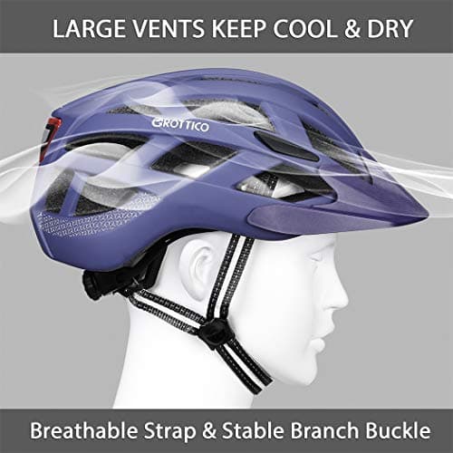 Adult-Men-Women Bike Helmet with Light - Mountain Road Bicycle Helmet with Replacement Pads & Detachable Visor 5