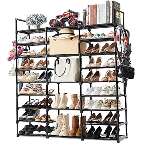 Mavivegue 9-Tier Metal Shoe Rack - Holds 50-55 Pairs, Tall Storage Shelf for Shoes, Boots, Entryway, Closet, Garage
