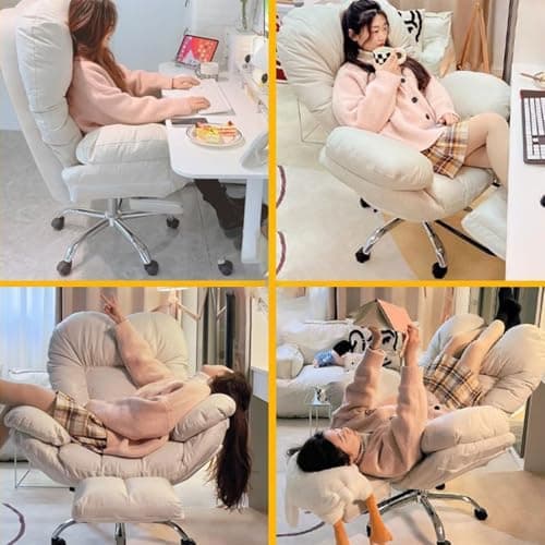 TCTCGXQ Gaming Chair Lazy Sofa Ergonomic Office Chairs Recliner Chair for Bedroom,Study Chair with Quiet Rubber Wheels Foot Rest and Lumbar Support Home Office Desk Chairs for Living Room & Bedroom 8