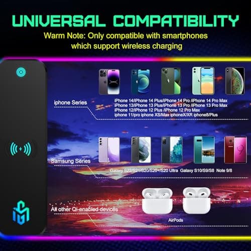 GIM Wireless Charging RGB Gaming Mouse Pad 15W, LED Mouse Mat 800x300x4MM, 10 Light Modes Extra Large Mousepad Non-Slip Rubber Base Computer Keyboard Mat for Gaming, MacBook, PC, Laptop, Desk（Sunset） 6