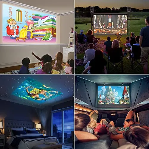 PVO Mini Projector Portable For Cartoon, Outdoor Video Projectors, LED Pico Movie-Projector for Home Theater, Kids Gift, Video Can Be Easily Mirrored Directly to The Projector Via Data Cable 6