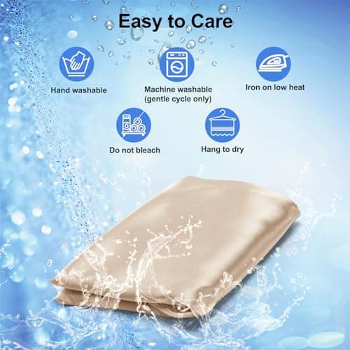 Curved Pillow Case, Side Sleeper Pillowcase, Champange Satin Pillowcase Cover with Zipper, Breathable and Soft, Queen Size 20 x 30 Inches 5