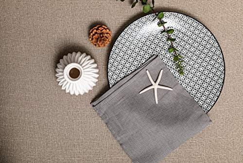 Linendo 100% Pure Linen Dinner Cloth Napkins 15 x 15 Inch Taupe Grey - Set of 6 Pack European Flax Natural Fabric Washable for Home and Kitchen 7