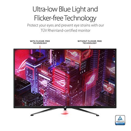 Asus ROG Strix XG438Q 43” Large Gaming Monitor with 4K 120Hz FreeSync 2 HDR Displayhdr 600 90% DCI-P3 Aura Sync 10W Speaker Non-Glare Eye Care with HDMI 2.0 DP 1.4 Remote Control (Renewed) 6