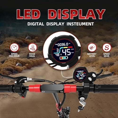 Electric Scooter Adults,11" Off-Road Tires,48V 18/21AH Big Battery,1200W Motor,34 Mph,34/37 Miles Long Range,Dual Braking System,Folding Commuter Electric Scooter (MAX-48V 18AH-1200W) 6