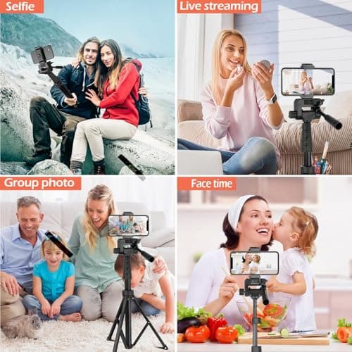 Aureday 67" Phone Tripod&Camera Stand, Selfie Stick Tripod with Remote and Phone Holder, Perfect for Selfies/Video Recording/Vlogging/Live Streaming 7
