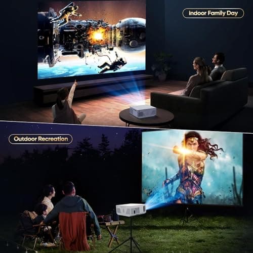ZDK Native 1080P 18000 Lumen 4K Supported Projector with wifi and bluetooth, Bedroom Outdoor Indoor Projector Compatible with Smartphone, HDMI, USB, AV, Fire Stick, PS5 for Home, Bedroom, Outdoor Use 6