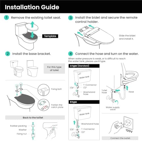 VOVO VB-4000SE Elongated Bidet Toilet Seat, Warm Water, LED Light, Heated Seat, White, Deodorizer, Dryer, Stainless Steel Nozzle, Made in Korea, 3 Year Warranty 6