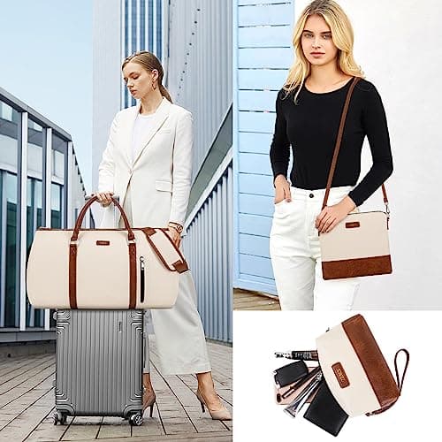 Convertible 2-in-1 Garment Bags for Travel, 50L Carry On Garment Duffle Bag With Shoe Compartment Large Weekender Bag for Women Men Hanging Suitcase Suit Travel Duffel Overnight Bags 4pcs Set 6