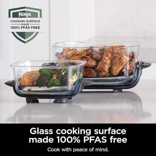 Ninja Crispi 5-in-1 Portable Glass Air Fryer Cooking System, 1500W, 6-Cup, 4-Quart & 2.5-Quart TempWare Containers With Lids, Microwave, Freezer & Dishwasher Safe, Blue, FN103CO 13