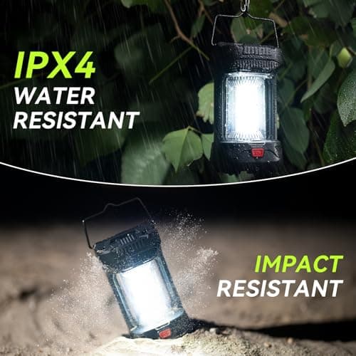 AlpsWolf Camping Lantern Rechargeable, 1000LM 4000mAh Rechargeable Lanterns 4 Light Modes LED Lantern for Camping, Hiking, Power Outages, Emergencies (2Pack-Black) 6