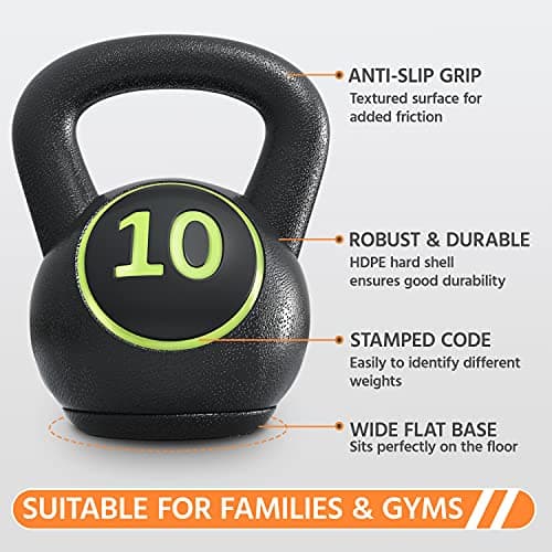 Yaheetech Kettlebell Sets 4 Piece Strength Training KettleBells Weight Set 5lb, 10lb, 15lb, 20lb Kettle Bell for Women & Men for Full Body Workout & Exercise Fitness 6
