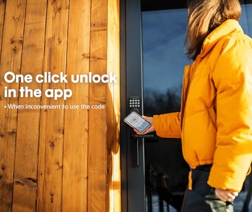 Keyless Entry Door Lock, Bulit-in Wi-Fi, App Remote Control, Real-time Alerts, IP65 Waterproof, Smart Door Lock, Auto Lock, Deadbolt Smart Lock 5