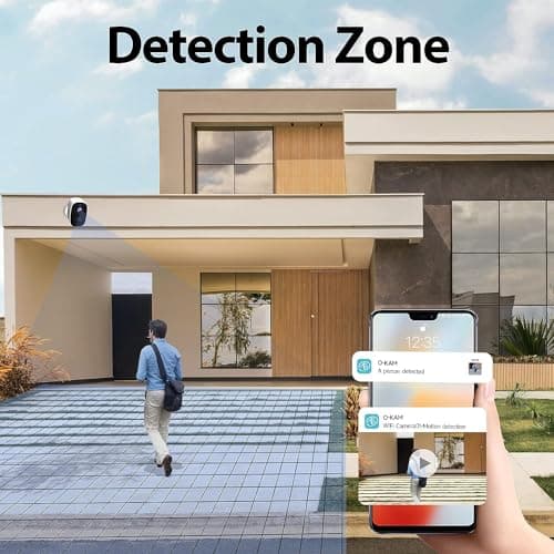 Rraycom 5MP Solar Security Cameras Wireless Outdoor with Solar Panel, 2K QHD WiFi Wireless Camera for Home Security with Color Night Vision, Motion Detection, 2-Way Talk, Compatible with Alexa 5